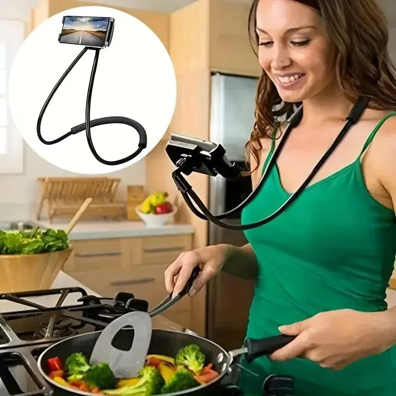 Universal Mobile Phone Holder Extendable Neck Hanging Selfie Stick