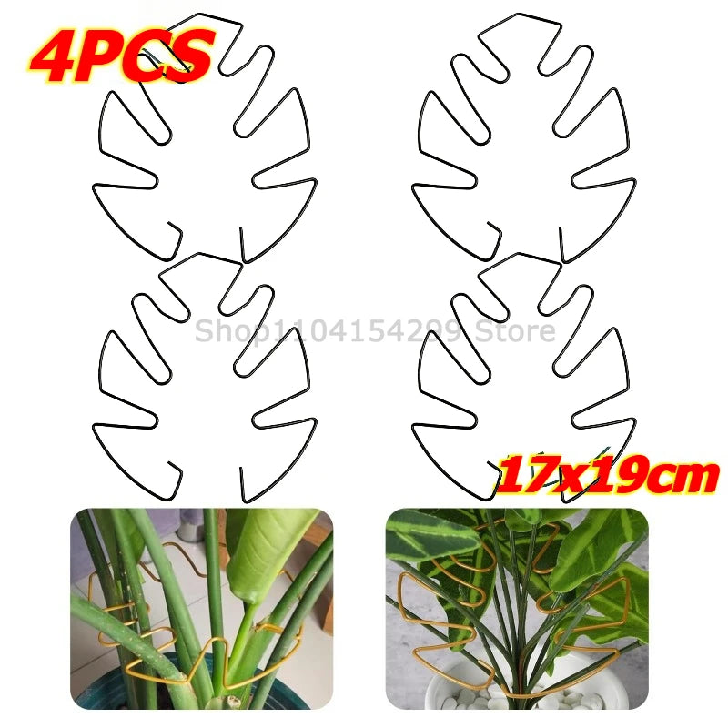 Large Monstera Plant Support Frame Sturdy Climbing Stems Leaf Stabilizer for Tall Houseplant Hanging Plant Stand Plants Holder Zpaxo Black-4pcs