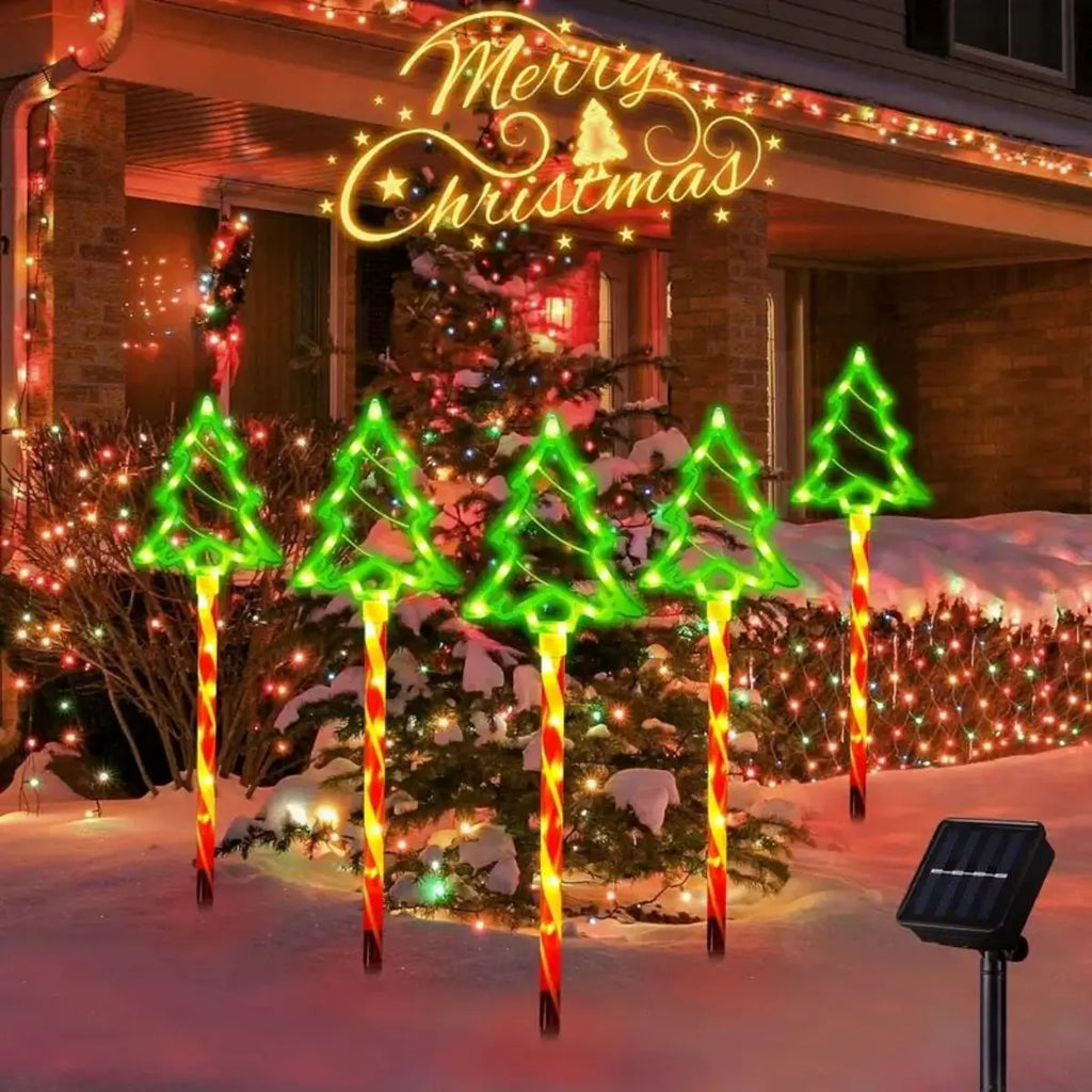 Solar Candy Christmas Tree Ground Installation Decorative Lights Zpaxo