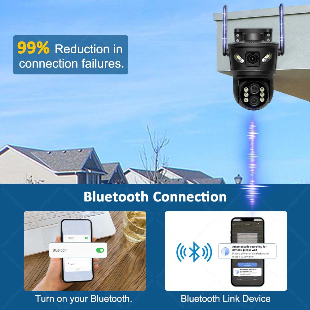 6K 12MP WiFi Camera Outdoor 10X Zoom Three Lens Dual Screen 8MP Security Cam Auto Tracking CCTV Video Surveillance PTZ Cameras Zpaxo