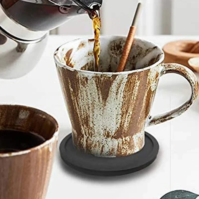 6Pcs 10cm Silicone Coasters Round Heat Resistant Rubber Tea Cup Mat Drink Coffee Mug Glass Beverage Holder Pad Decor Table Mat Zpaxo