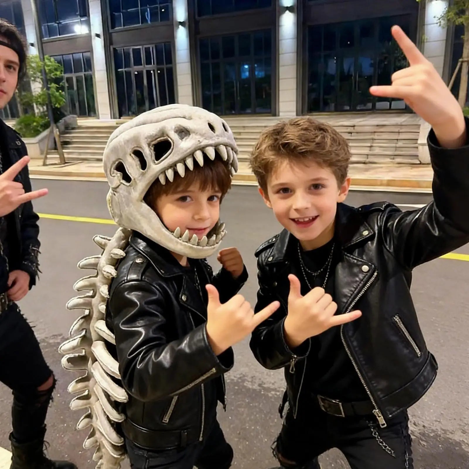 Dinosaur Skeleton Costume Plush Animal Toy Halloween Outfit Kids