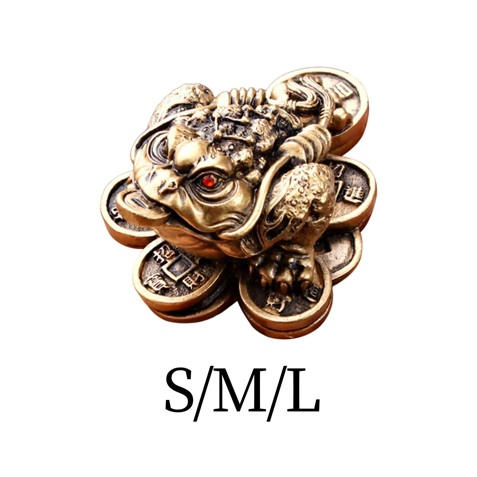 Small Feng Shui Wealth Fortune Toad Figurine Three Legged Frog Tea Pet Figurine for Restaurants Shops Decor Multipurpose Zpaxo 5x3.8x2cm