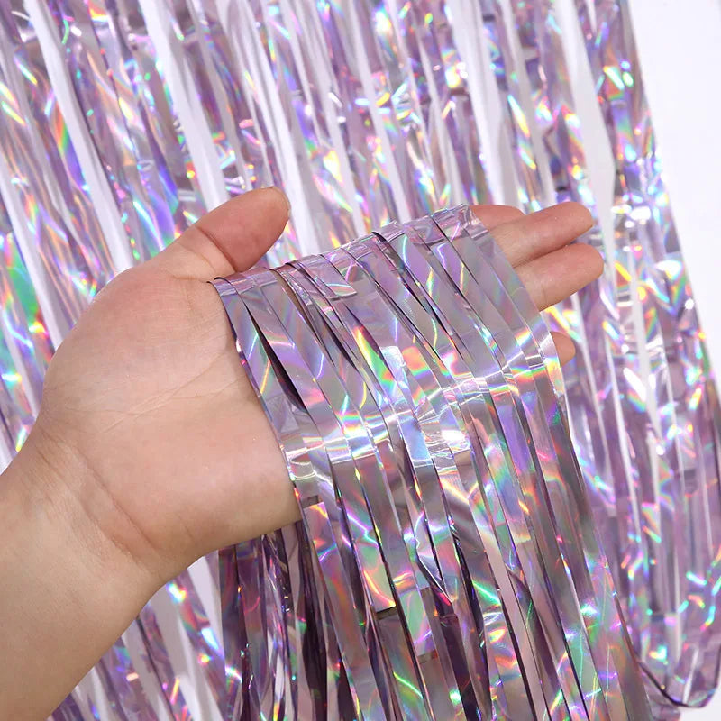 2M Gorgeous Party Backdrop Glitter Tinsel Fringe Foil Curtain