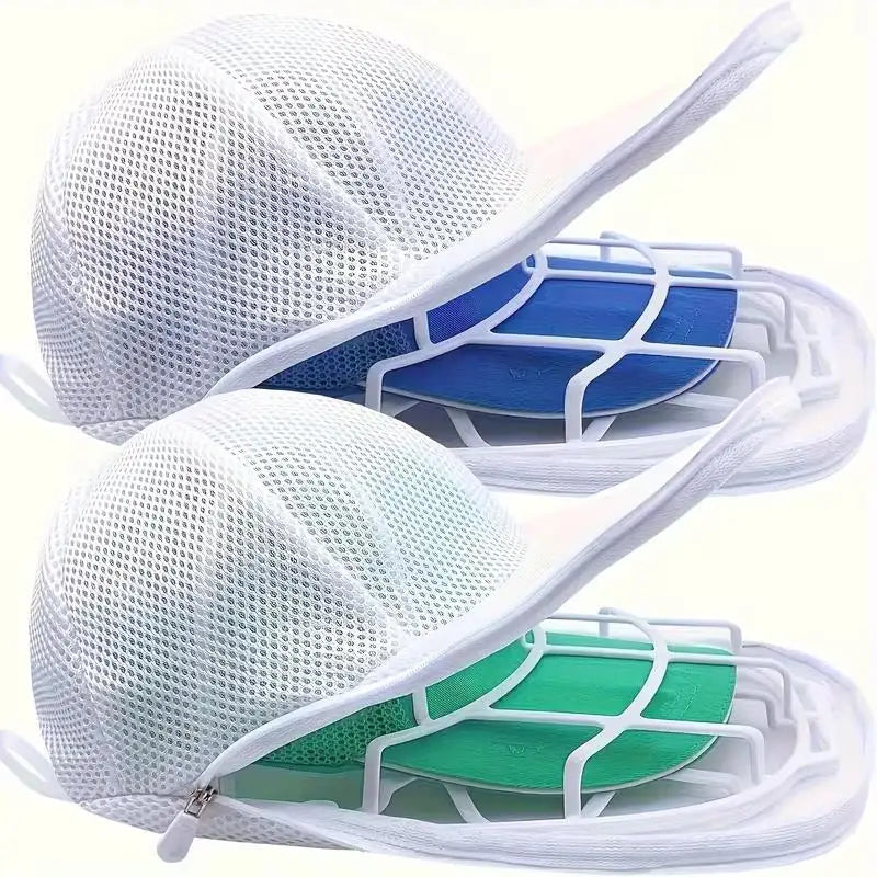 2pcs Mesh Hat Cleaning Set – Bag & Drying Rack, Gentle Baseball Cap Cleaner, Laundry Cage Stand Zpaxo