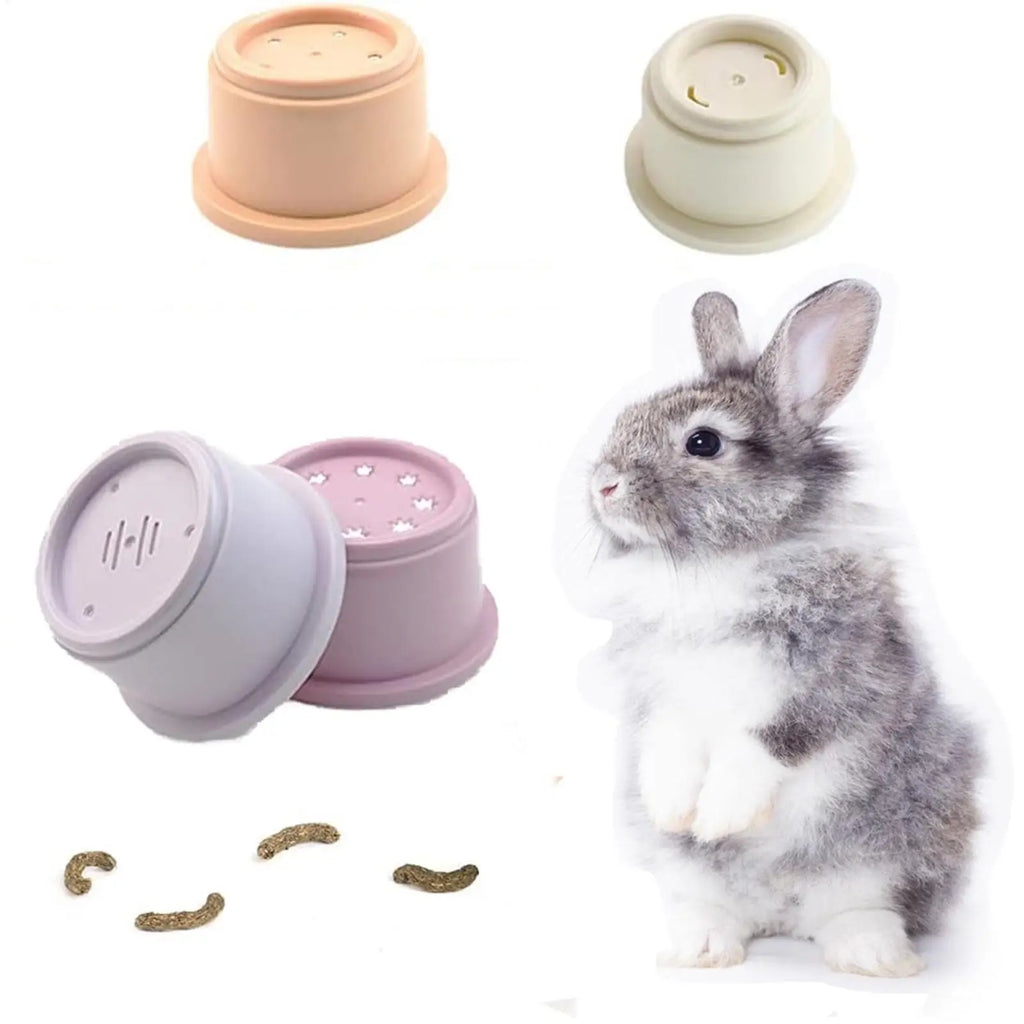 Multi-colored Rabbits Stacking Cups Small Animals Reusable Plastic