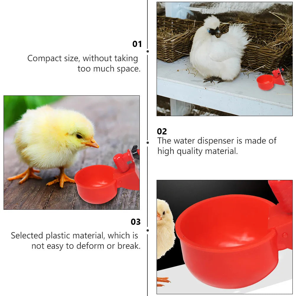 Poultry Water Bowl Plastic Sturdy Dispenser Simple Structure