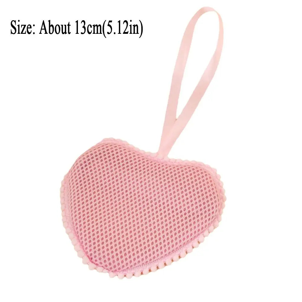 Durable Cloud Heart Shaped Foaming Soap Bag Drawstring Exfoliating Zpaxo