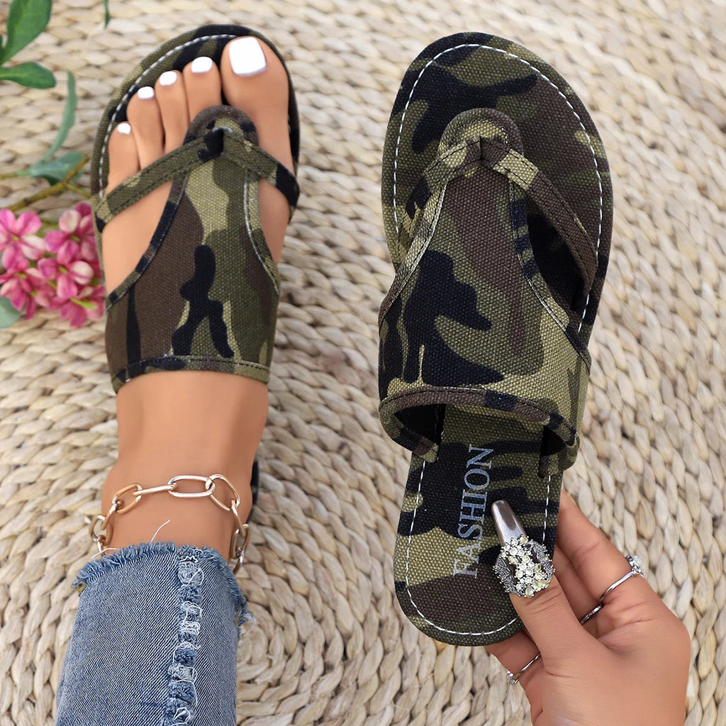 Women Slippers Bohemian Flower Pattern Sandals Casual Lightweight Zpaxo