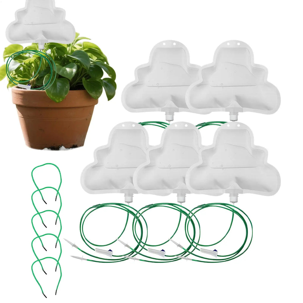 Vacation Watering System for Plants 5 Pieces 500mL Cute Adjustable Bag Plant Watering Devices for Raised Bed Greenhouse Outdoor Zpaxo