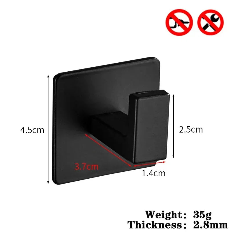 1- Strong Adhesive Wall Hook Sticker Hanging Coat Rack Clothes Hanger