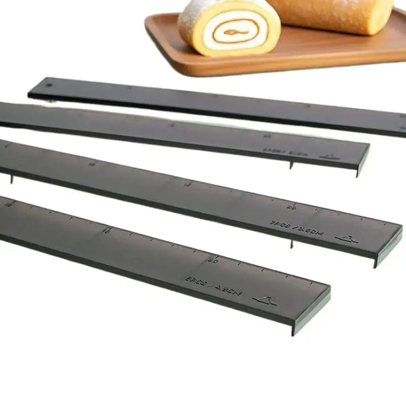 4Pcs Biscuit Cake Cutting Roll Scale Ruler Cake Roll Ruler Uniform Division Molds Pastries Bakings Kitchen Dessert Making Tool Zpaxo
