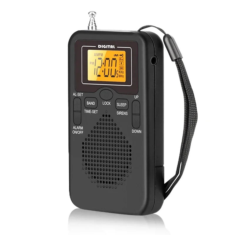 W-206 FM/AM Radio Portable Battery by 2 AA ,Stereo Earphone, LCD Display Digital Alarm Clock sleep,Morning/AM indicator Zpaxo