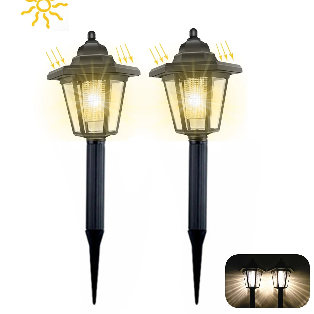 Retro Solar LED Wall Lantern – Waterproof Outdoor Garden Light