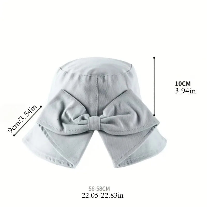 Women's Bowknot Fisherman Hat Reversible Dual-side Sunshade Spring