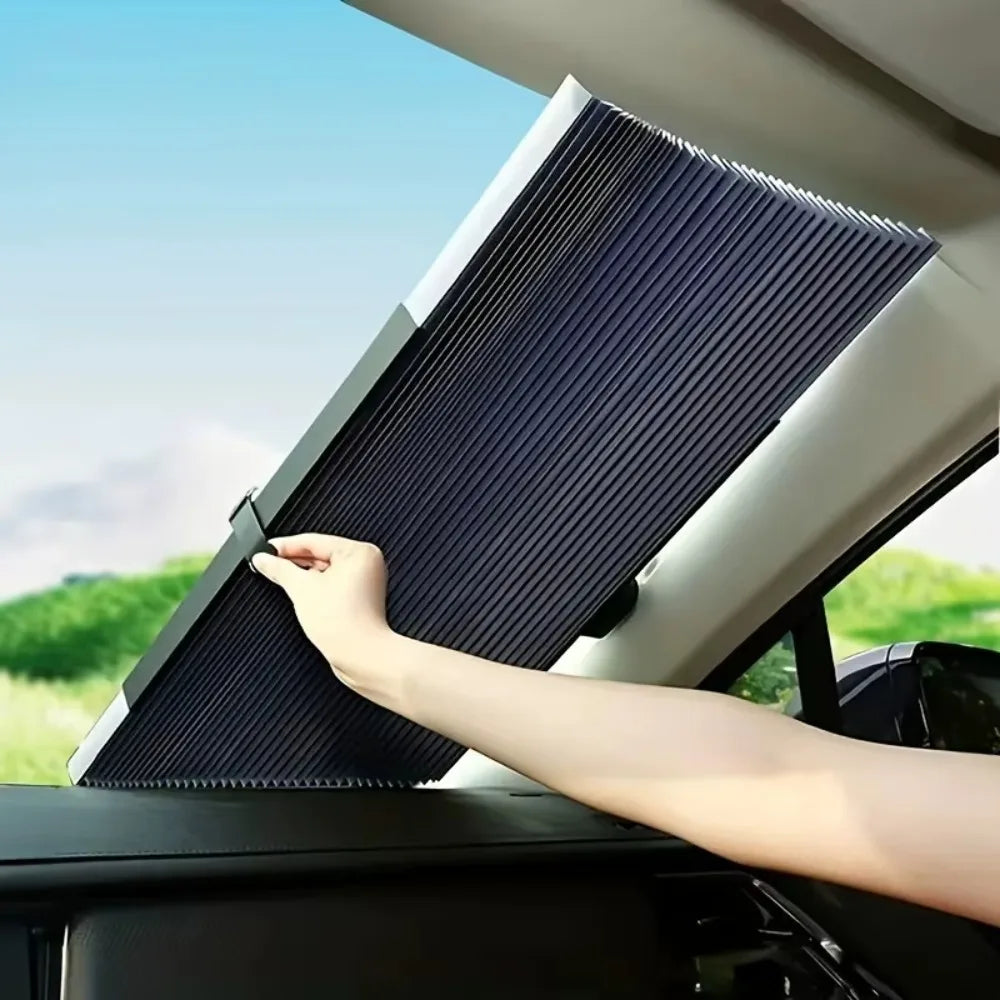 Aluminum Car Sunshade Curtain, Automatic Retractable UV Protection, Heat Insulation, Easy Installation, Universal Fit Zpaxo