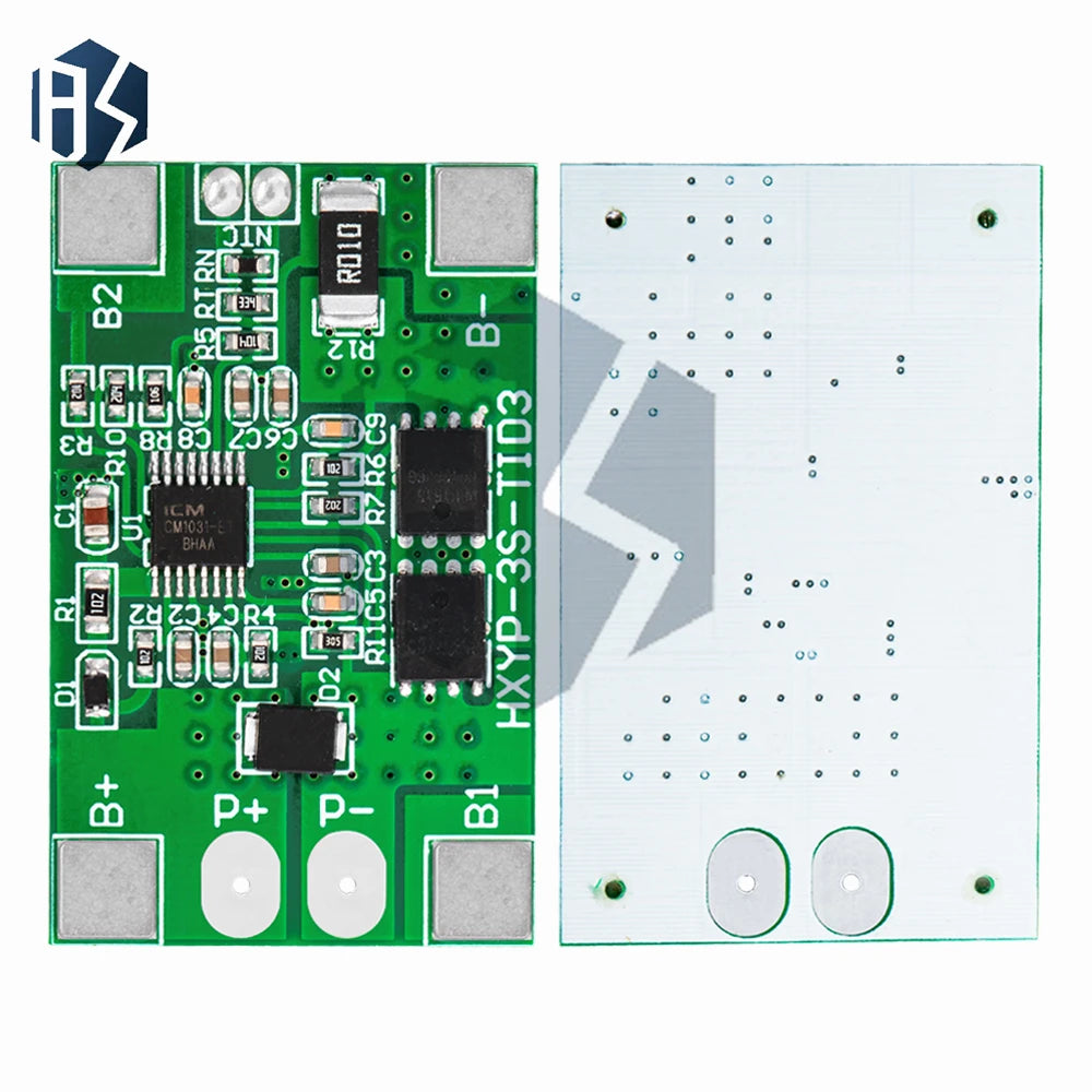 3S 12 6V Li-ion BMS Protection Board 10A Triple Overcharge Zpaxo