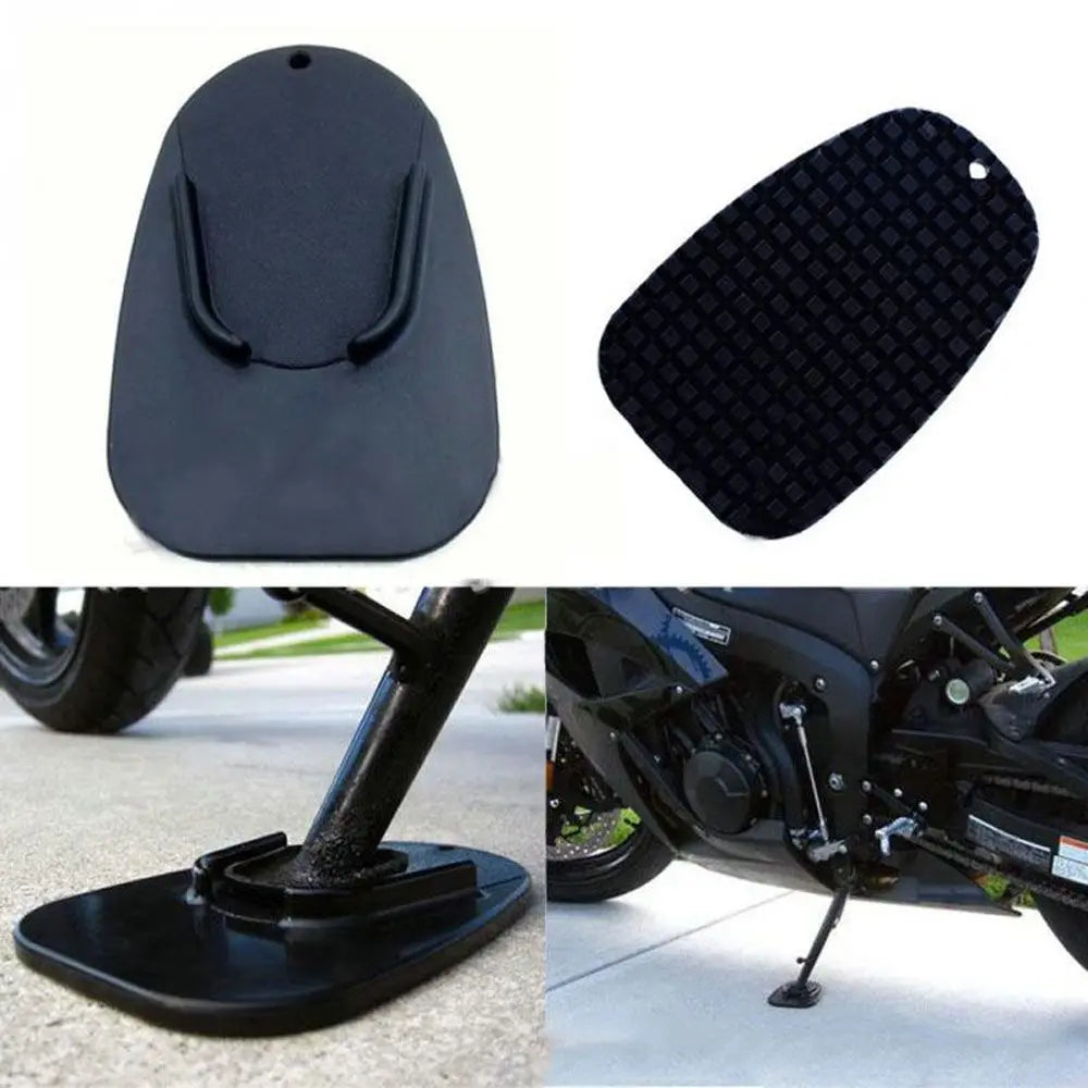 1 Pc Universal Motorcycle kickstand Pad Black Plastic Non-slip Base Plate Extension Support Foot Pad Zpaxo