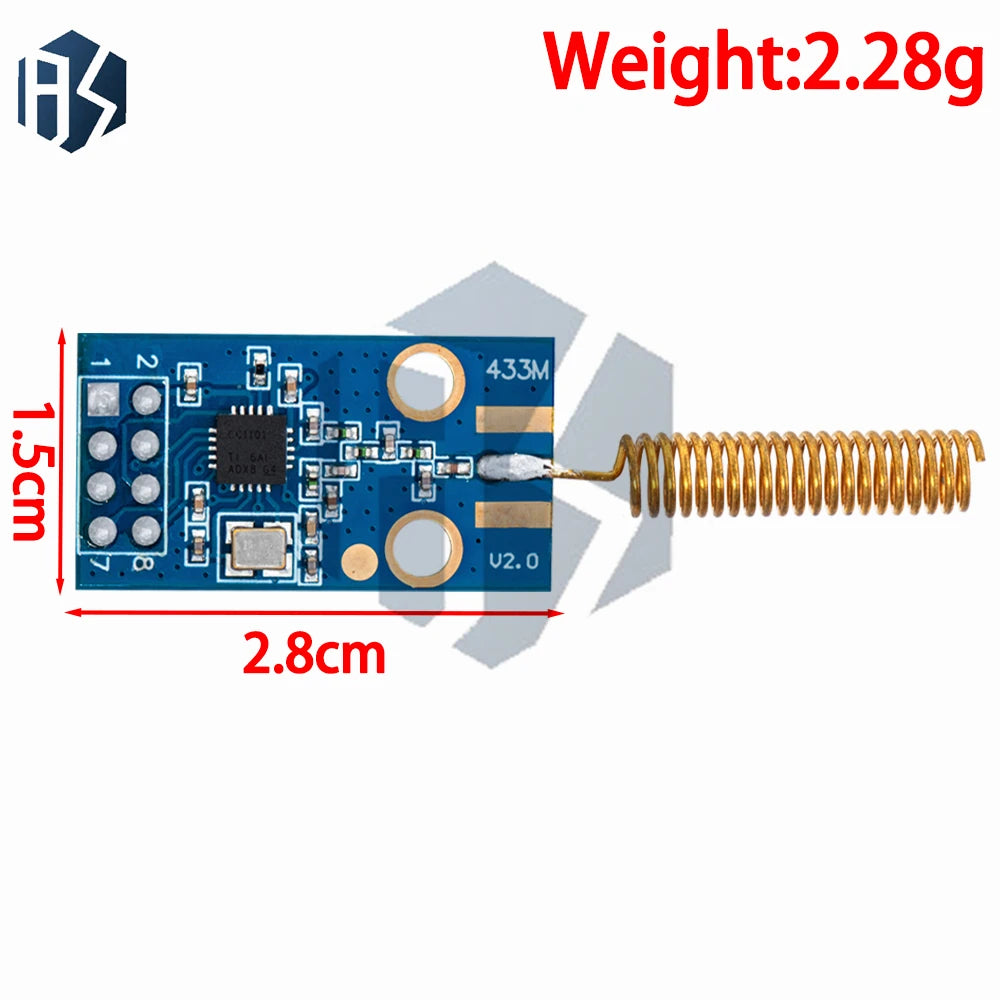 CC1101 Programmable RF Transceiver Module (433MHz with OOK/ASK/MSK Modulation - Long-Distance Wireless Control Board Zpaxo