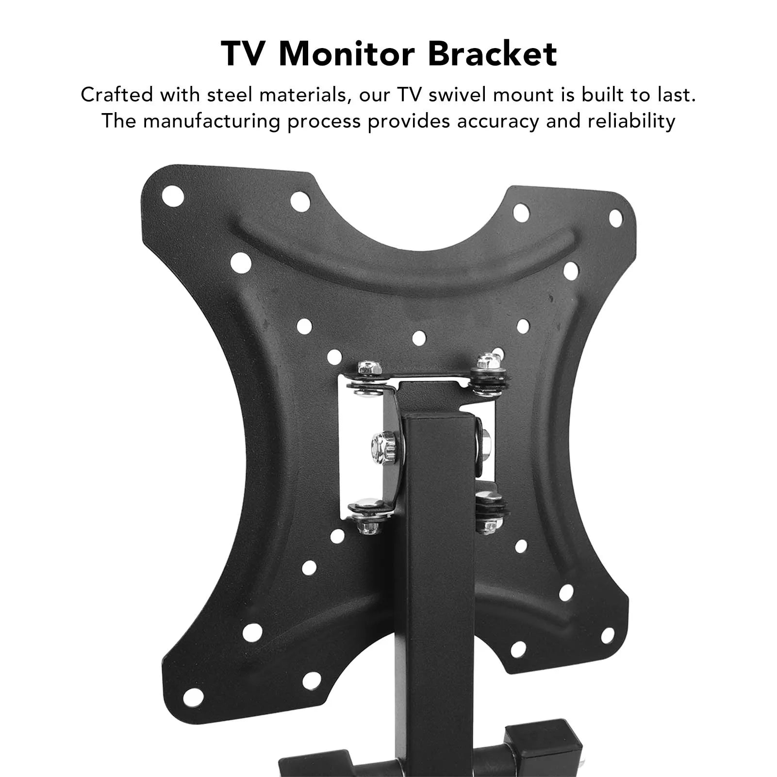 TV Mount Bracket Black Swivel Tilt Steel Wall Foldable Heavy Load