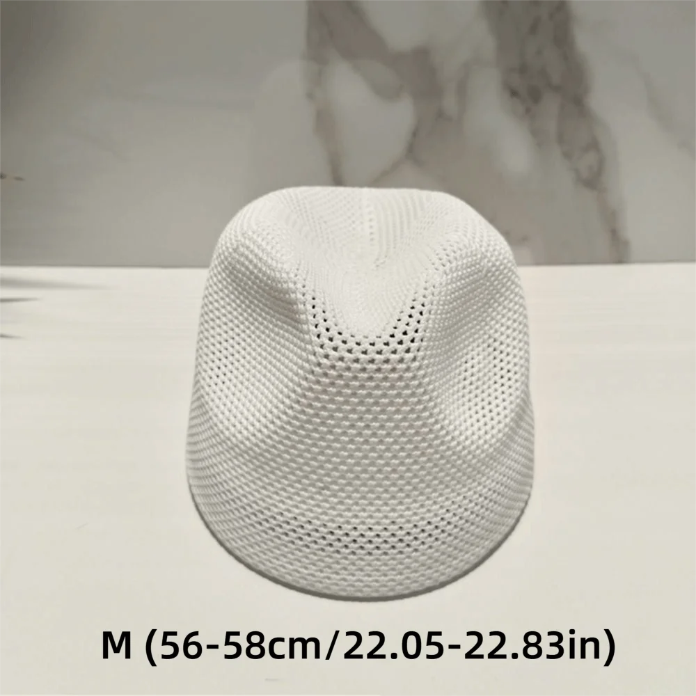 Breathable Mesh Knitted Pillbox Hat Lightweight Knit No Brim Design Mesh Panama Hat Multiple Colors Women Bucket Cap Zpaxo