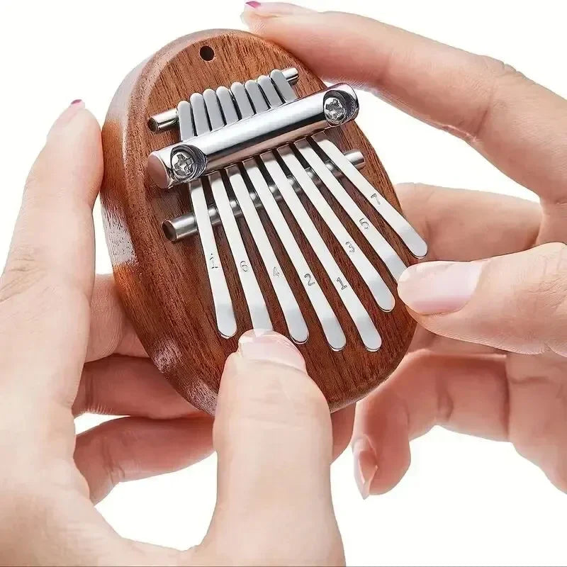 8-Key Mini Wood Kalimba Thumb Piano – Pendant Gift
