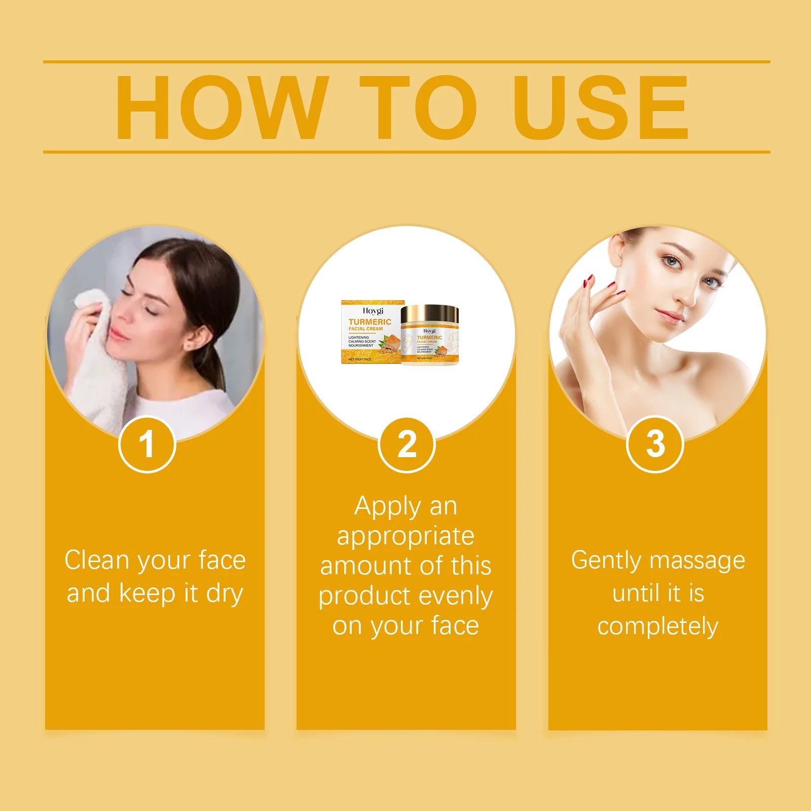 Hoygi Brightening Turmeric Face Moisturizer for Dry Sensitive Skin Hydrating Vitamin C Cream Anti Aging Daily Skincare Routine Zpaxo