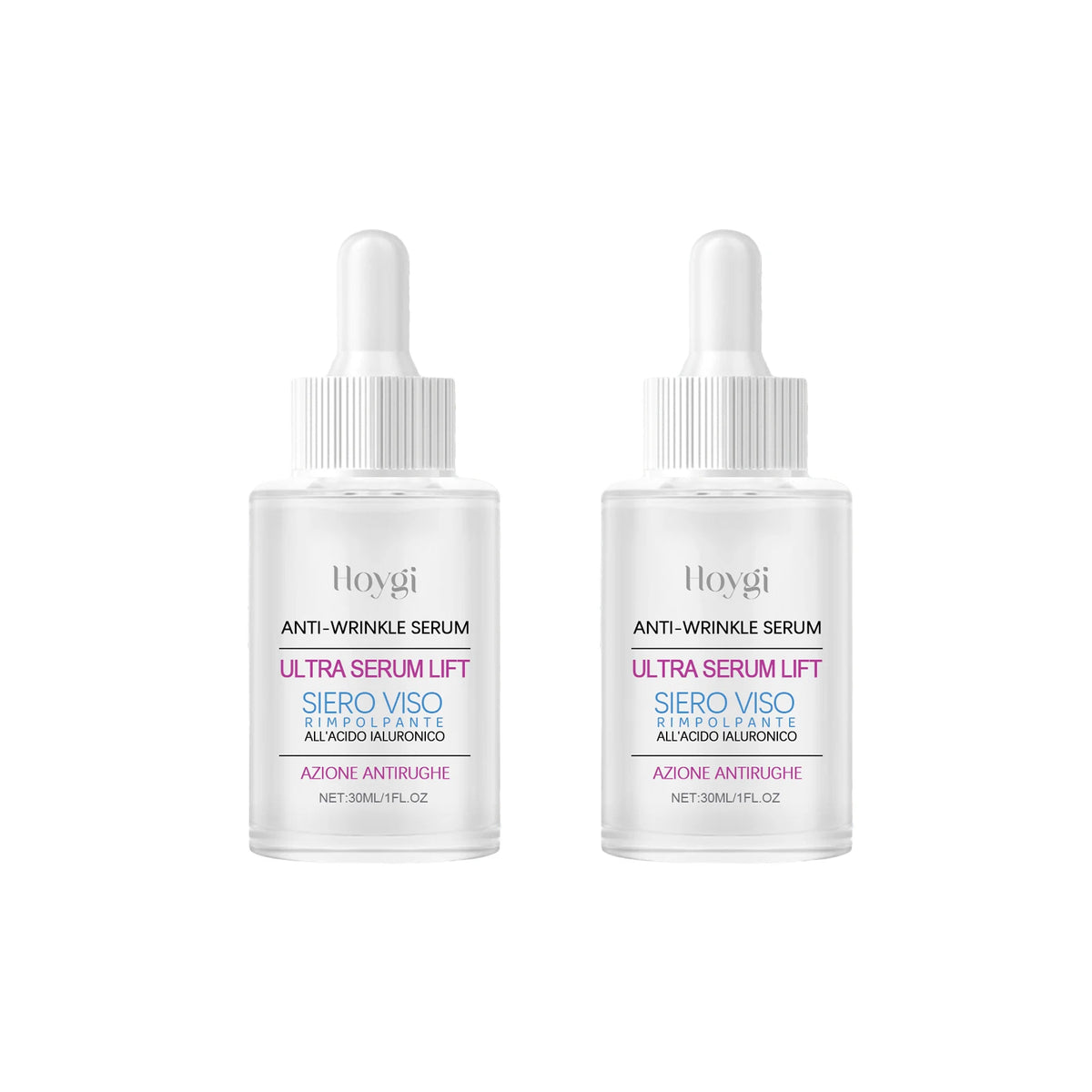 Hoygi 30ml Hyaluronic Plumping Serum Intense Hydration and Skin Firming Glycerin Moisture Lock Fragrance Free For All Skin Types Zpaxo 2PCS