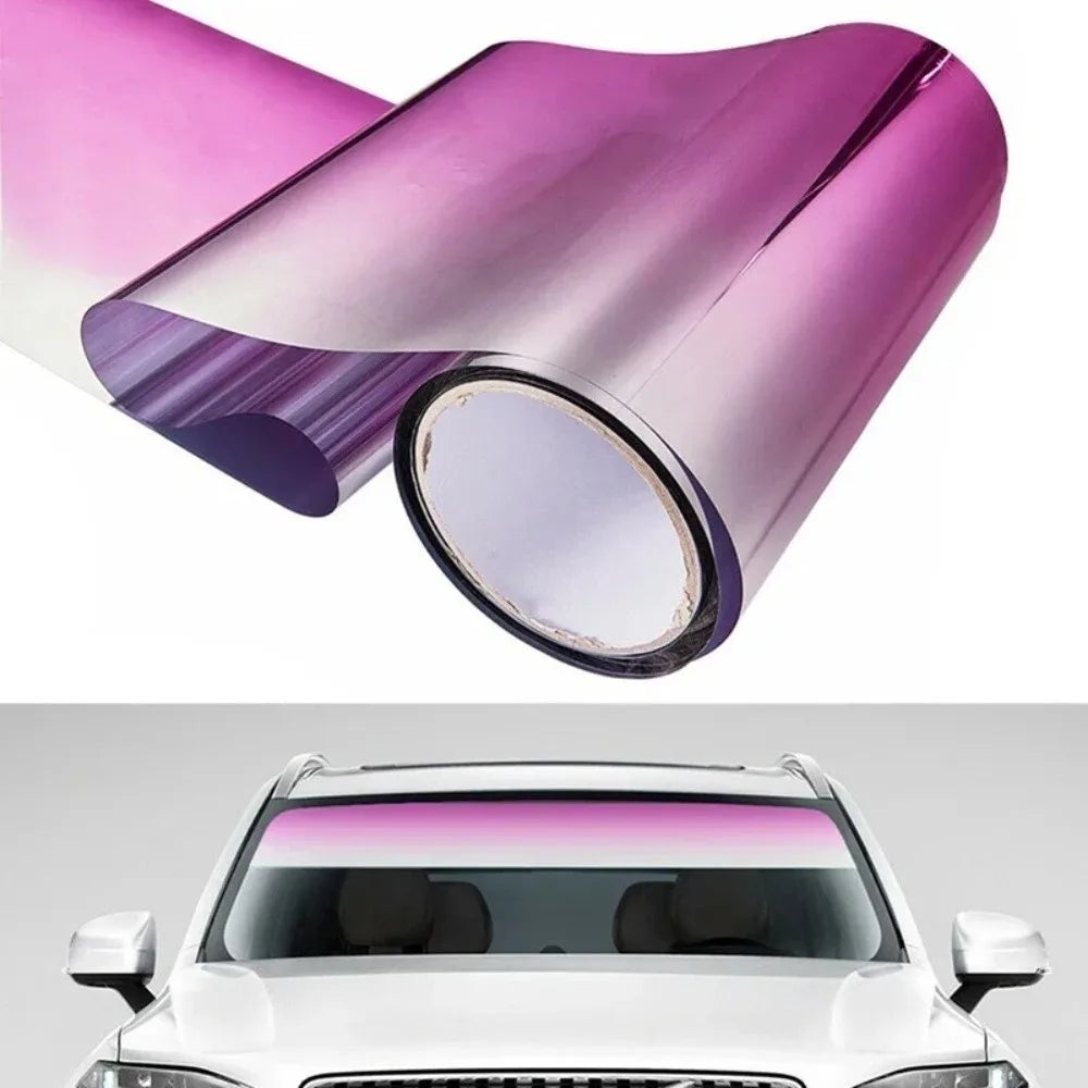 20x150cm Car Window Sun Visor Strip Gradient Colorful Heat Insulation Zpaxo