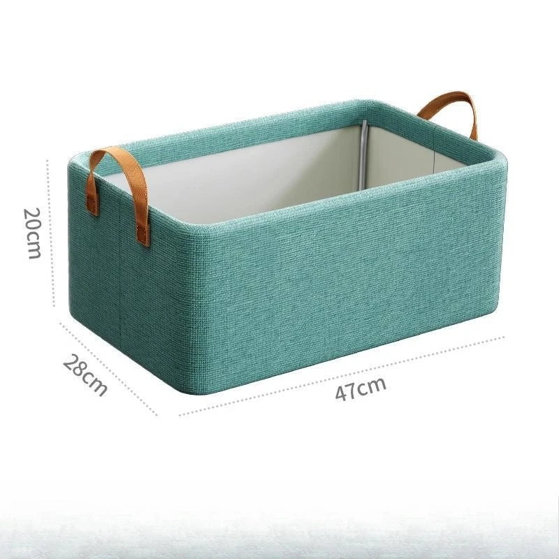 New Steel Frame Clothing Storage Box Cover Foldable Clothing Storage Box Household Moisture proof Pants Storage Basket Zpaxo green with lid