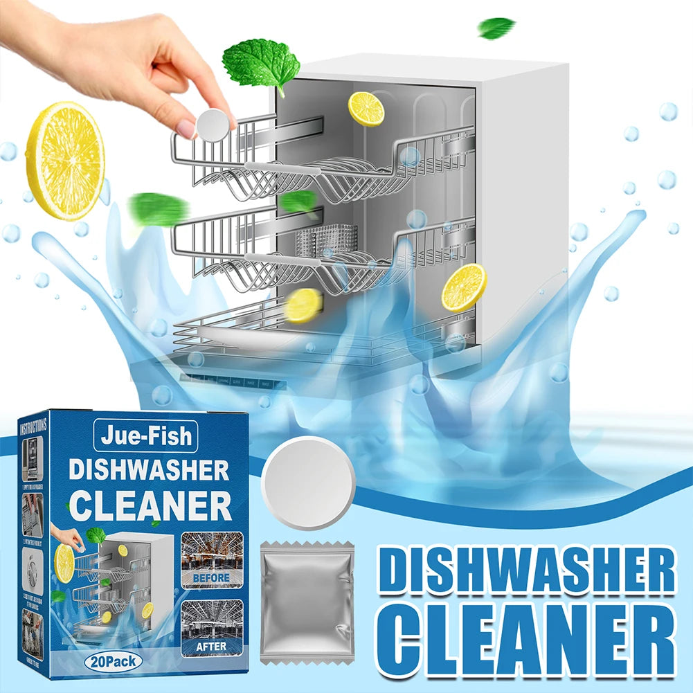 20-100pcs Dishwasher Cleaner Strong Oil Stain Removal Descaling Detergent Removes Limescale Odor Kitchen Cleaning Tools Zpaxo