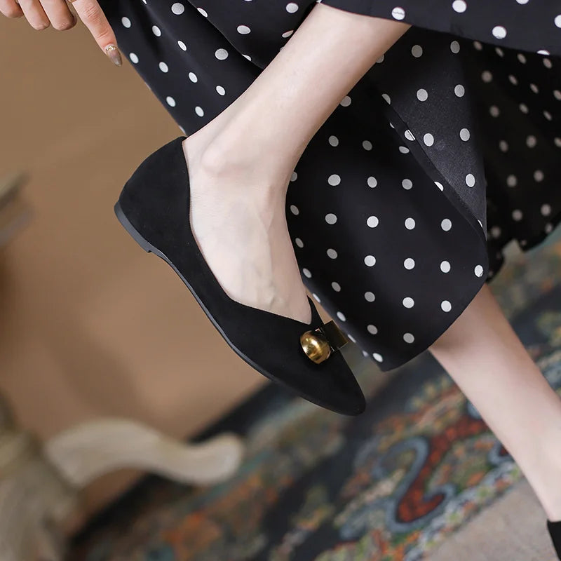 Flat Shoes Women 2023 New Pointed Toe Casual Shoes Shallow Loafers Work Shoes Black Professional Women Shoes Large Size 44 45 46 Zpaxo