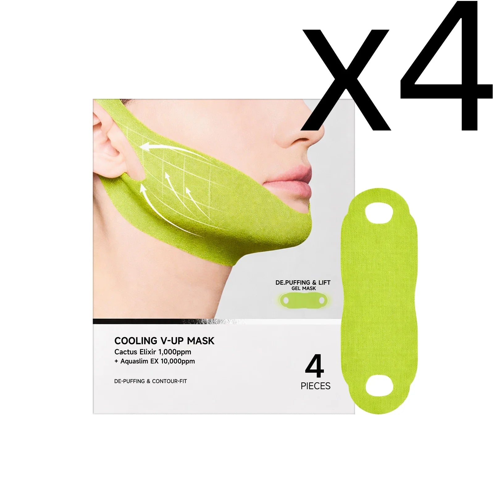 Centella Asiatica Face Lifting Mask – Firm & Contour Skin Face Lifting Mask Zpaxo 4pcs Boxed X 4PCS