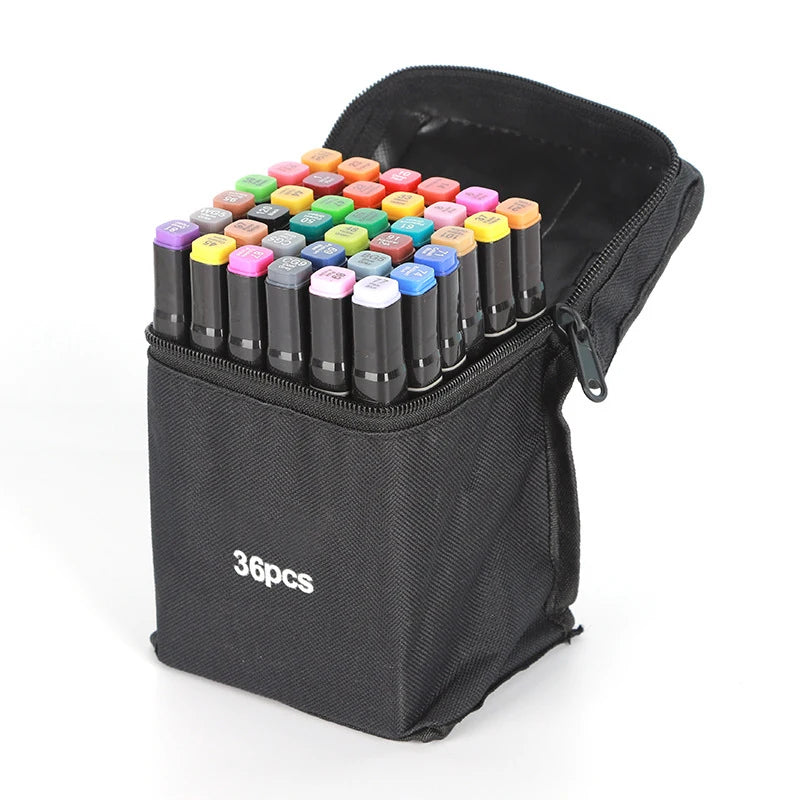 24-168Colors Dual Tip Art Markers Set, Alcohol Markers for Adult Students, Professional Sketch Pens for Drawing/Sketching/Manga Zpaxo 36 Colors