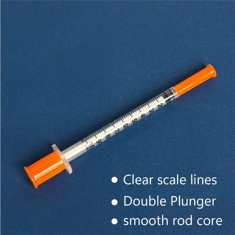 100-Pack 0.5/1ml Disposable Syringes | 31Ga Needles Pet & Lab