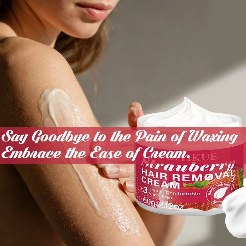 YUITIKUE Strawberry Hair Removal Cream for Sensitive Skin 60g Hair Removal Cream Zpaxo