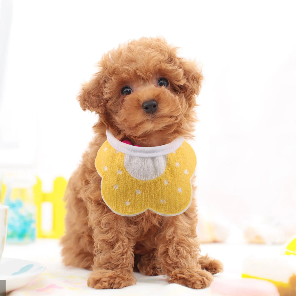 Pet Dog Scarf Neck Bandana Bee Cartoon Flower Pattern Soft Washable
