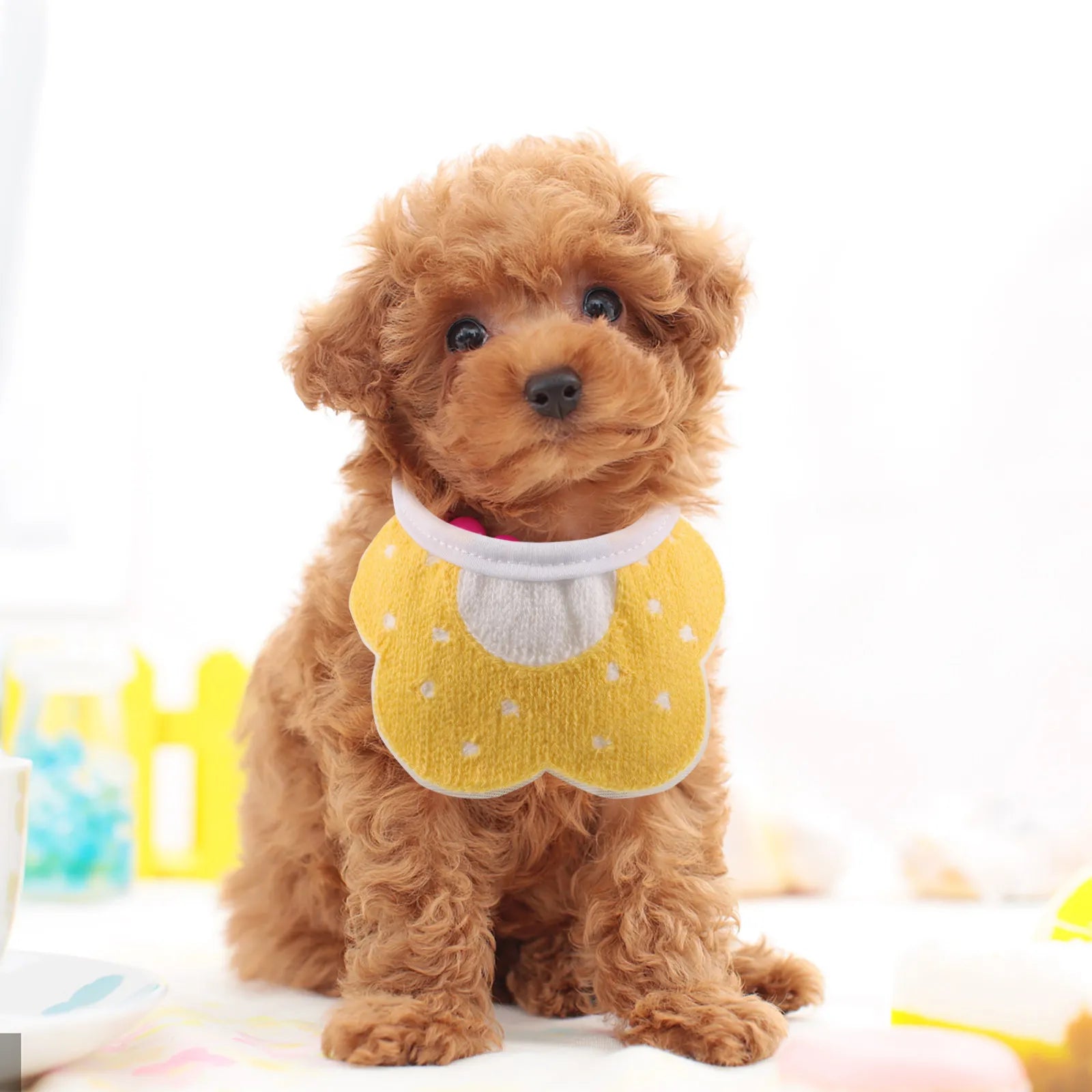 Pet Dog Scarf Neck Bandana Bee Cartoon Flower Pattern Soft Washable