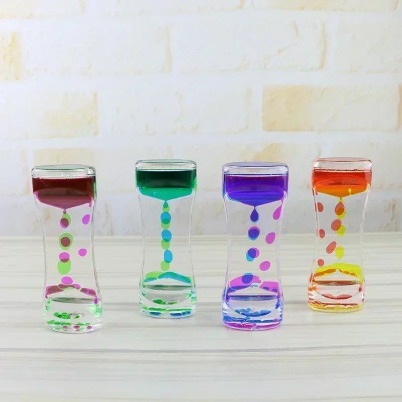 Home Mixed Color Desktop Hourglasses Timer Movement Sensory Toy for Kids Adults Stress Relief Office Decor Liquid Motion Bubbler Zpaxo