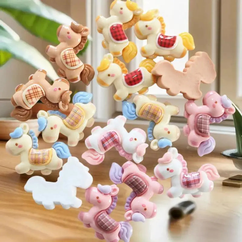 Cute Running Horse Pendant Jewelry Making Findings Kawaii Resin Zpaxo