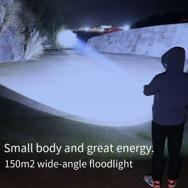 Rechargeable Outdoor Flashlight Strong Light Portable Waterproof Torch Camping Hiking Emergency Searchlight Handheld EDC Light Zpaxo