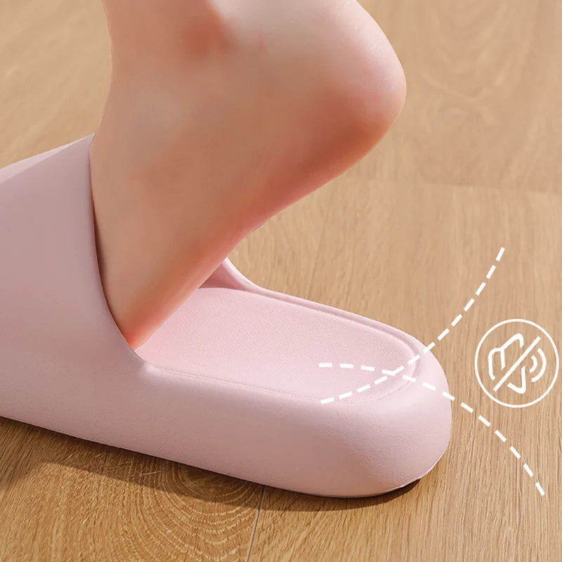 Unisex Bathroom Slippers Cloud Cushion Slides Summer Flat Sandals