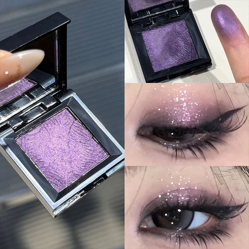 Metallic Glitter Pearlescent Eyeshadow Cream Purple Sparkling Mousse Shimmer Highlighter Mashed Potato EyeShadow Palette Makeup Zpaxo