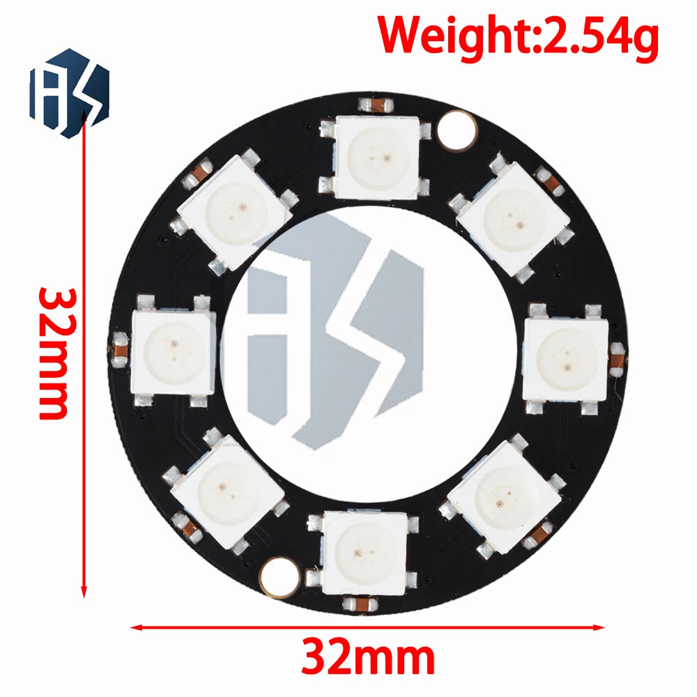 WS2812B 24-Bit Addressable RGB LED Ring 5050 High-brightness Zpaxo