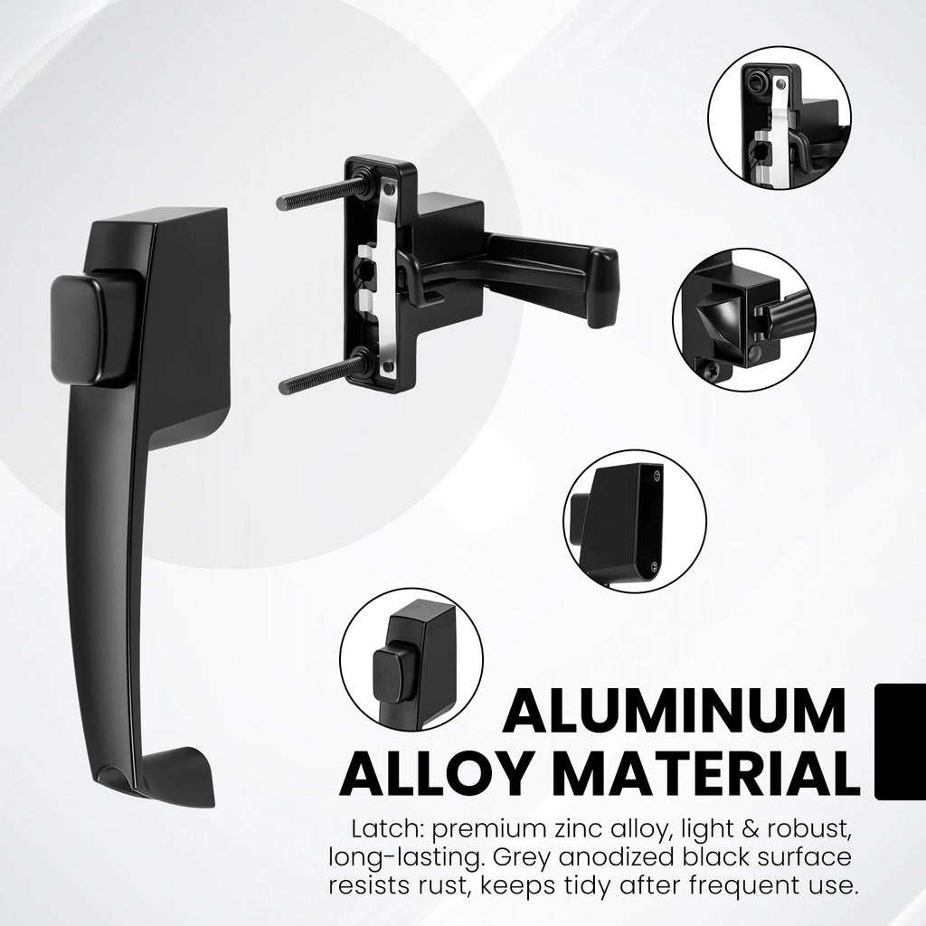 Push Button Storm Door Latch Screen Handle Lock Universal Replacement Kit Reversible Hardware For Patio Balcony Garage Entrance Zpaxo