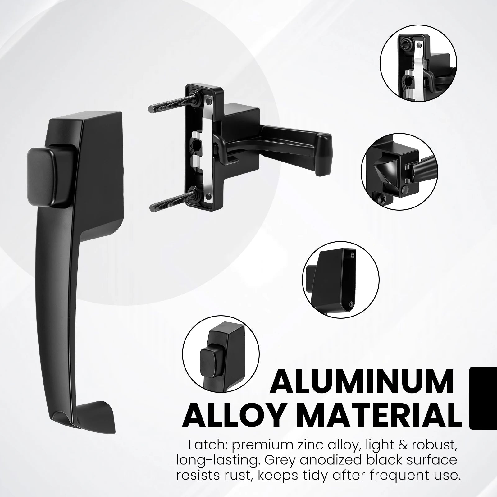 Push Button Storm Door Latch Screen Handle Lock Universal Replacement Kit Reversible Hardware For Patio Balcony Garage Entrance Zpaxo