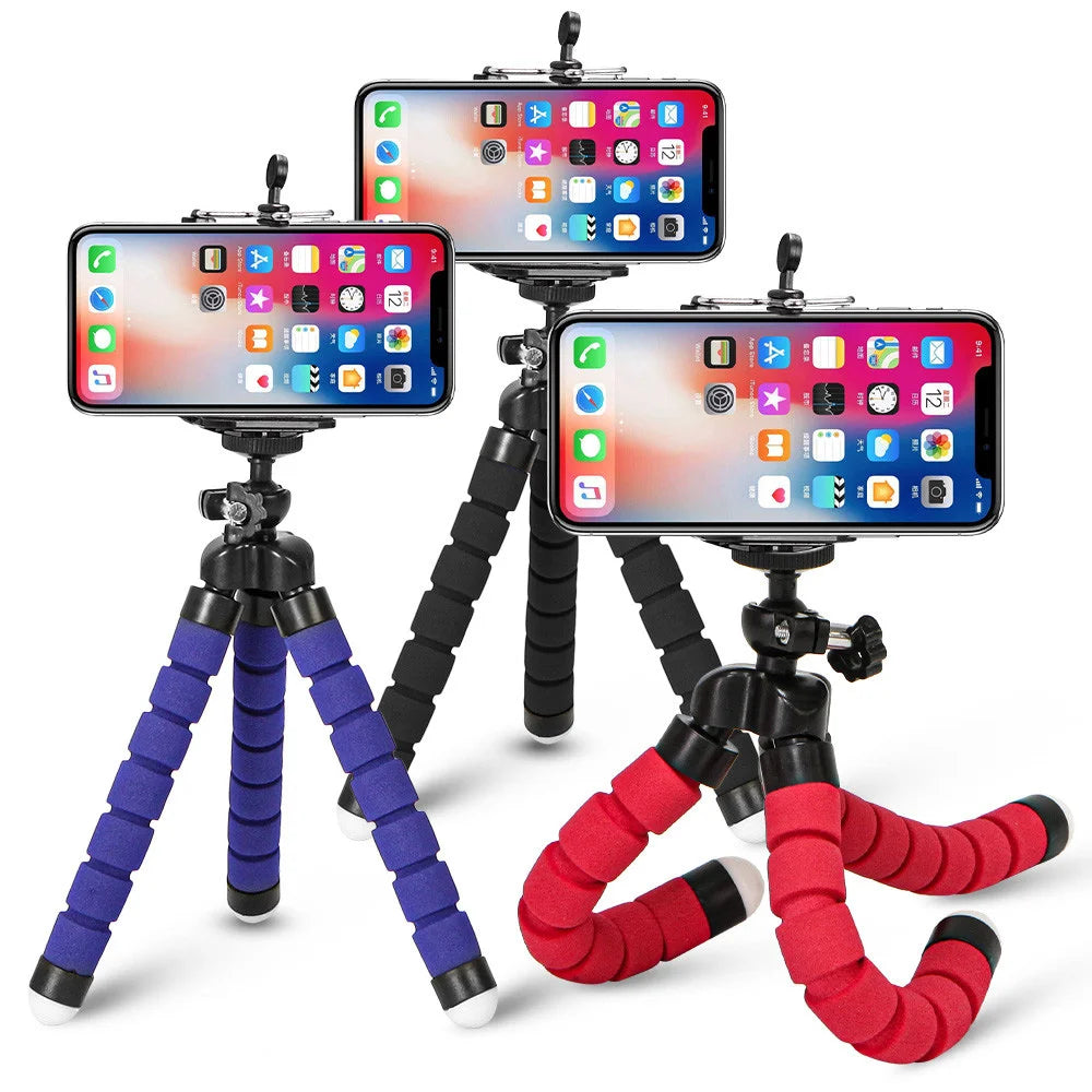 Flexible Octopus Tripod Phone Holder & Bluetooth Remote Flexible Phone Tripod Zpaxo