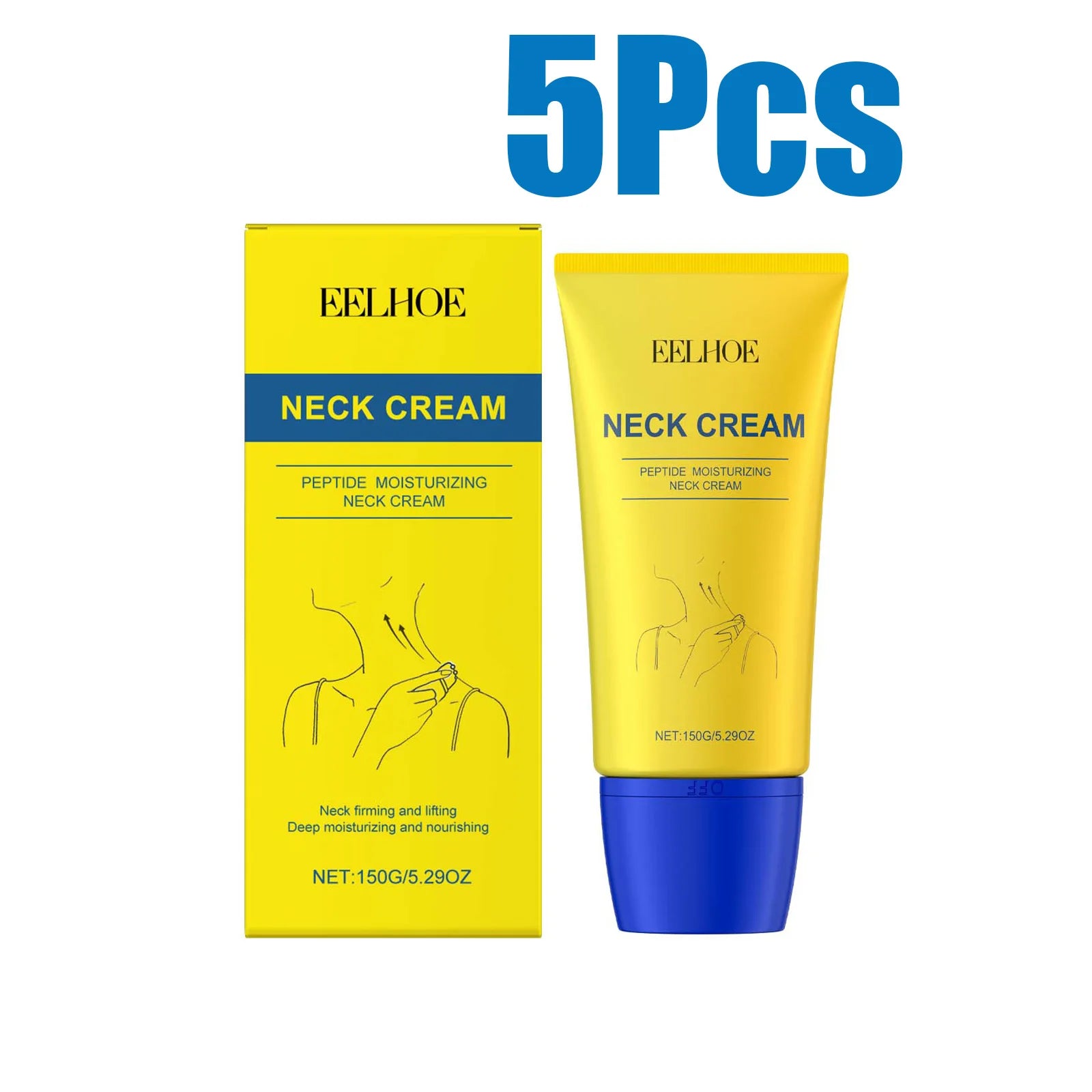 EELHOE Firming Neck Cream – Anti-Aging Lifting & Tightening Anti-Aging Neck Cream Zpaxo 5 x 150g Boxed
