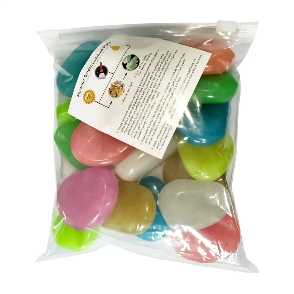 Garden Rocks 20 Colorful Glow Pebbles Landscape Stones Outdoor Vases