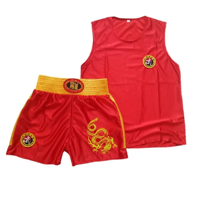 Summer Short Sleeved Fighting Sanda Suit Shorts Boxing Muay Thai Adult and Children's Martial Arts Performance Training Clothes Zpaxo